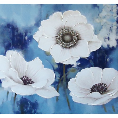 Flor Blanca fondo azul