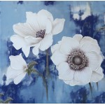 Flor Blanca fondo azul 1
