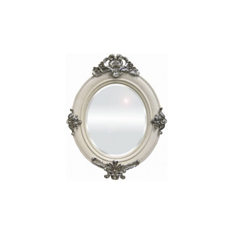 Espejo blanco adornos plata