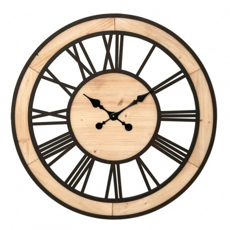 Reloj madera y forja